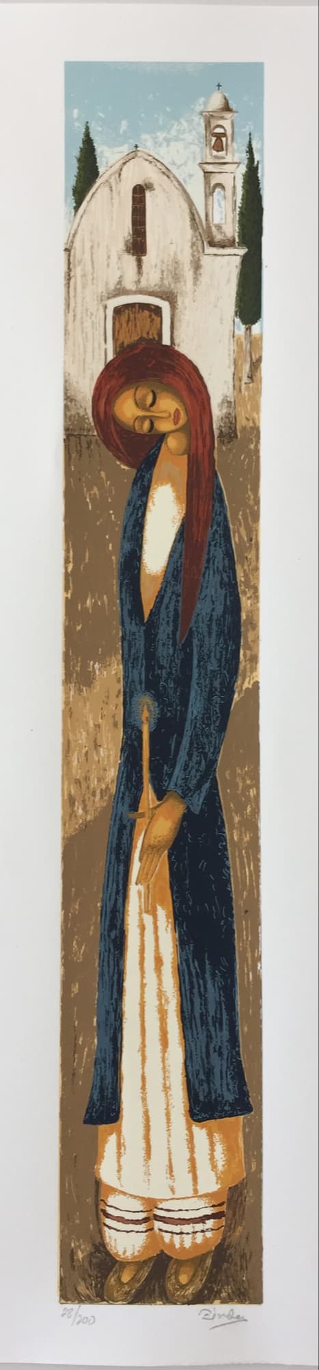 Hatzisotireiou Xanthos, Figure - Part of triptych, Silkscreen print, 75 x 19 cm