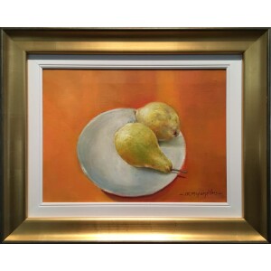 Michaelides Petros, Still life with apricots, Oil on canvas, 30 x 40 cm