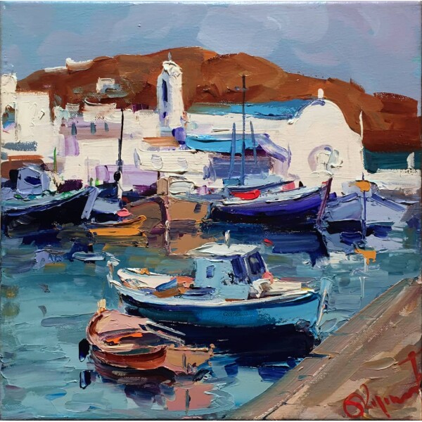 Kolokythas Vasilis, Paros, Oil on canvas, 30 x 30 cm