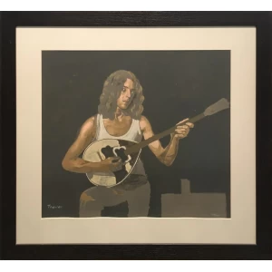 Tsarouchis Yannis, Young man with bouzouki, Silkscreen print, 48 x 53 cm