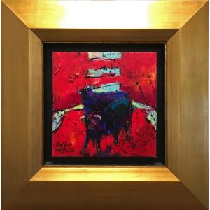 Georgiou Kostis, Bulls, Oil on canvas, 25 x 25 cm