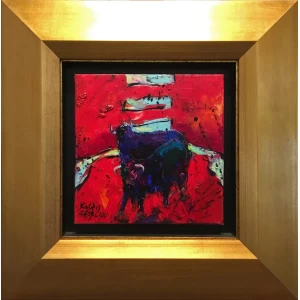 Georgiou Kostis, Bulls, Oil on canvas, 25 x 25 cm