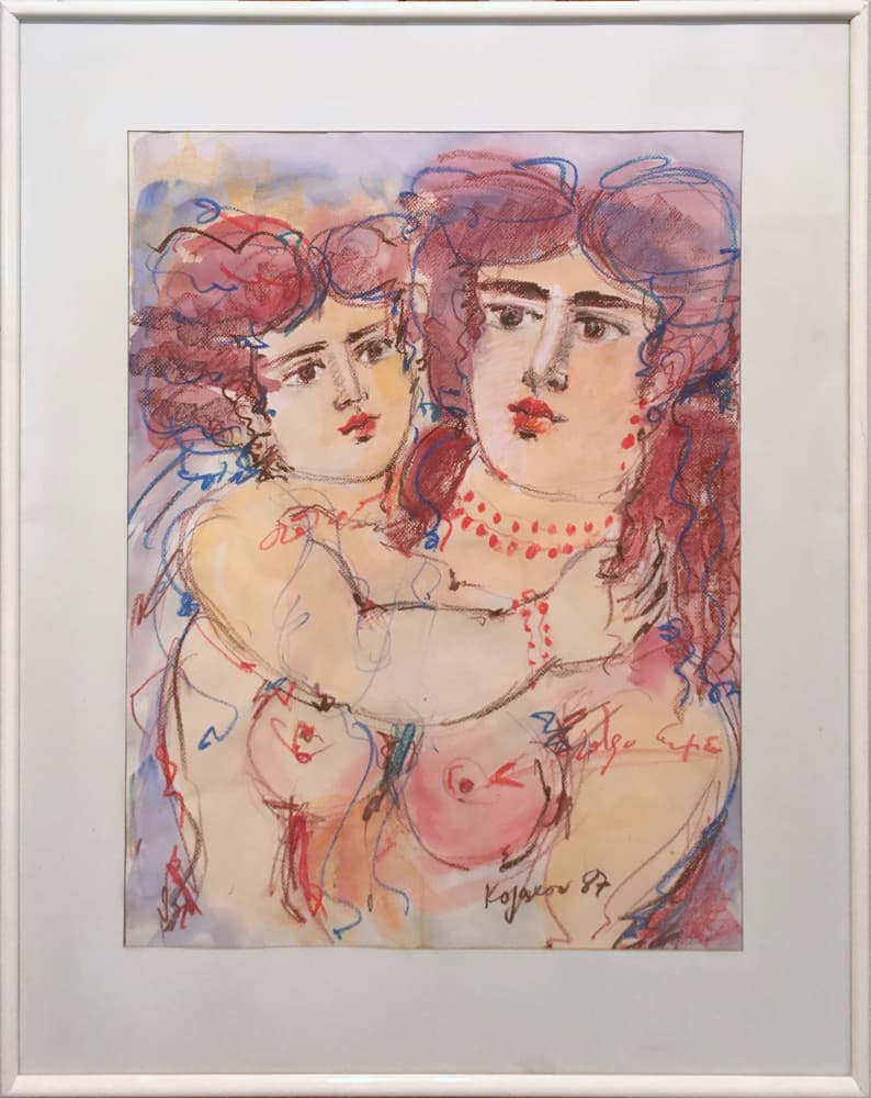 Kozakou Olga, Erotic series, Pastel and aquarelle on paper, 63 x 49 cm