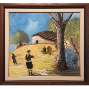Kyprianou Panagiotis, Untitled, Oil on hardboard, 63 x 70 cm