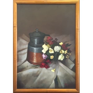 Kalatzis Nikos, Still life with flowers, Oil on canvas, 54 x 49 cm