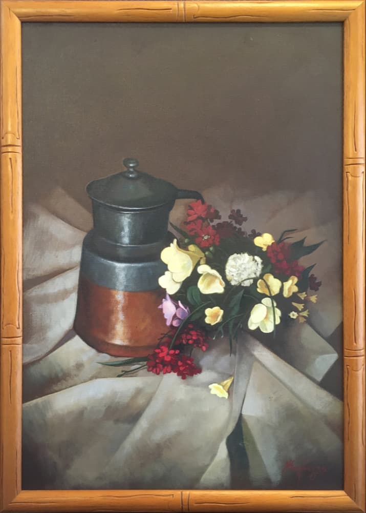Kalatzis Nikos, Still life with flowers, Oil on canvas, 54 x 49 cm