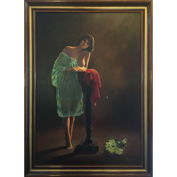 Kalatzis Nikos, Nude portrait, Oil on canvas, 99.5 x 69 cm
