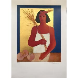 Charalambides Andreas, “Summer” from the ‘Four Seasons’ Silkscreen Series, Silkscreen print with gold leaf, 70 x 50 cm