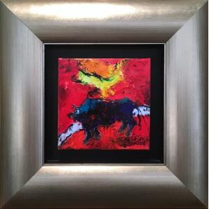Georgiou Kostis, Bull, Oil on canvas, 20 x 20 cm