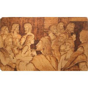 Savva M., Last supper, Pyrogravure, 32 x 52.6 cm