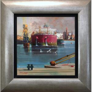 Papanelopoulos Giannis, Tankers, Oil on canvas, 50 x 50 cm