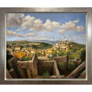2541-au Solidakis Vasilis, Lofou Village, Oil on canvas, 90.3 x 110.3 cm