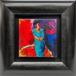 2620-ps Georgiou Kostis, The Collector, Oil on canvas, 20 x 20 cm