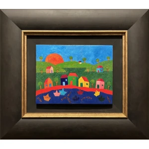 2682-bn Kornilios Papadimosthenis, Untitled, Oil on wood, 21.3 x 27.5 cm