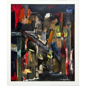 2684-au Michaelides Petros, Untitled, Oil on canvas, 60 x 50 cm