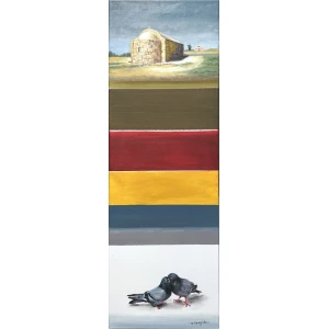 2706-bn Michaelides Petros, Untitled, Oil on canvas, 90 x 30 cm