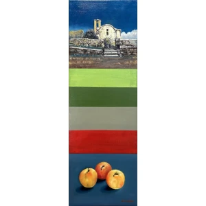 2724-bn Michaelides Petros, Untitled, Oil on canvas, 90 x 30 cm