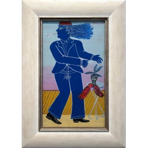 2731-ps Fassianos Alekos, Untitled, Acrylic on hardboard, 50 x 30 cm