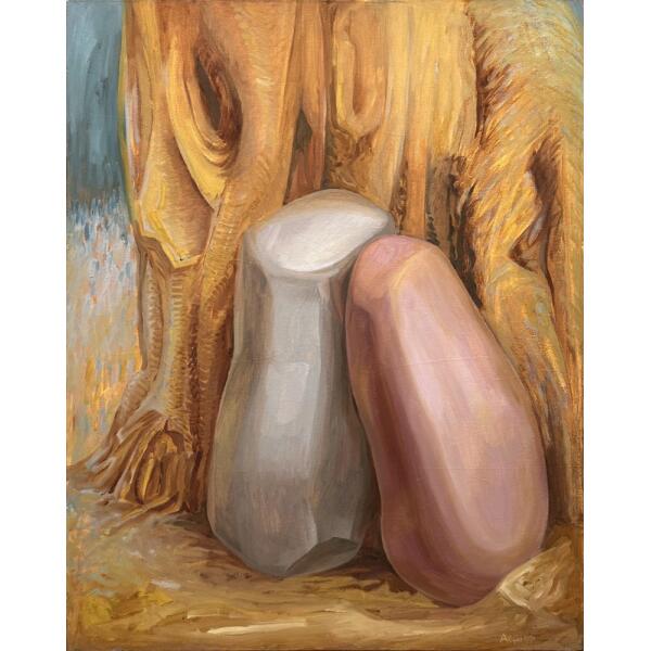 0619-au Efesopoulos Andreas, Stone Love, Acrylic on canvas, 81 x 65 cm