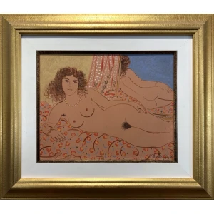 0103-au Stathopoulos Giorgos, Nude, Acrylic on paper laid on board, 40 x 50 cm