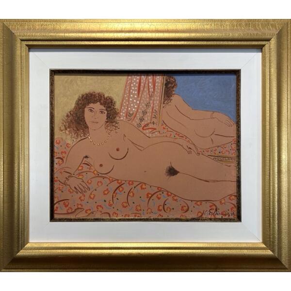 0103-au Stathopoulos Giorgos, Nude, Acrylic on paper laid on board, 40 x 50 cm