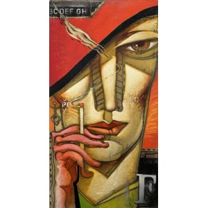 131125-ma-an-1-au Makariou Andreas, Untitled, Oil on canvas, 80 x 40 cm