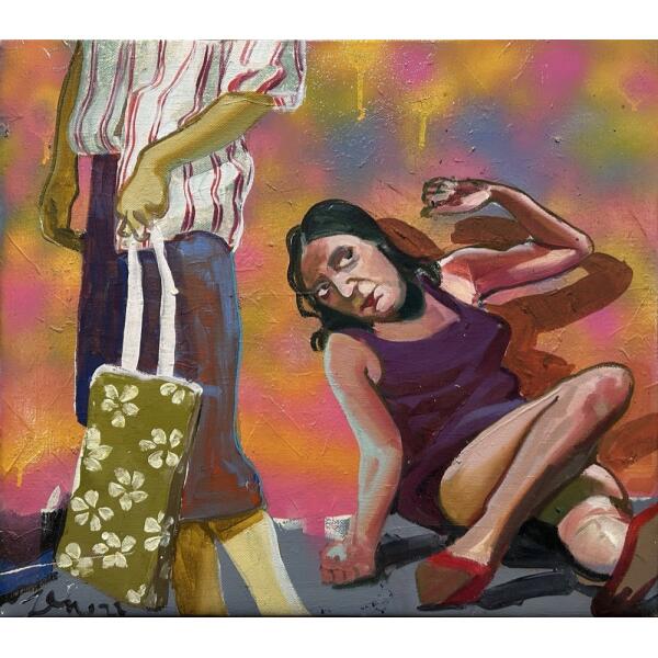 2854-bn Jepras Zenon, Untitled, Oil on canvas, 53.5 x 60.8 cm