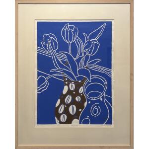 160426-hu-gl-1-au Haas Richard, Blue Tulips II, Silkscreen print, 74 x 54 cm