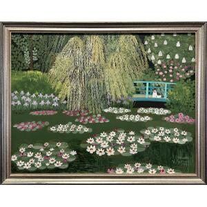 160426-th-jo-1-au Thraki Rossidou Jones, Monet’s Water Lilies at Givenchy, France, Acrylic on hardboard, 42 x 54.5 cm