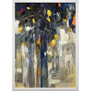 2329-au Rentis Retzas, Lemon tree, Acrylic on canvas, 100 x 70 cm