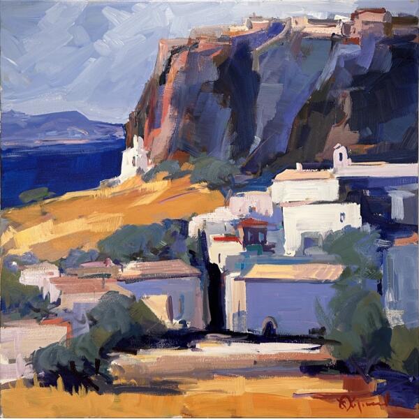 2712-au Kolokythas Vasilis, Cythera, Oil on canvas, 100 x 100 cm