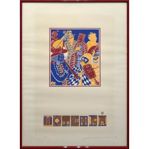 s039-f-au Hambis Tsangaris, Mousiki, Silkscreen print with gold leaf, 70 x 50 cm
