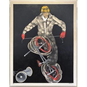 110626-kl-th-1-au Klavdios Thodorus, Double Warning, Oil on canvas, 130 x 100 cm