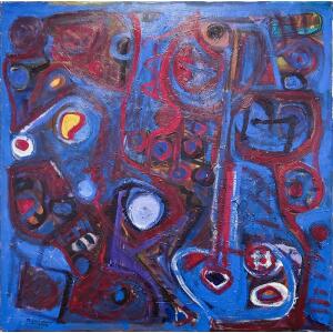 1788-au Stavrou Giorgos, Untitled, Acrylic on canvas, 99.5 x 99.5 cm