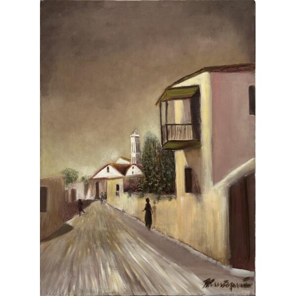 1822-au Kyprianou Panagiotis, Untitled, Oil on canvas, 73.5 x 53.5 cm