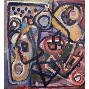 2027-au Stavrou Giorgos, Abstract, Acrylic on canvas, 70 x 70 cm