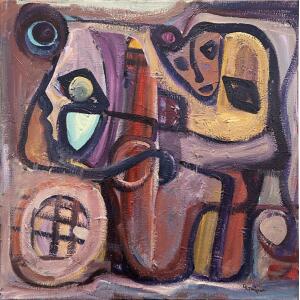 2029-au Stavrou Giorgos, Abstract, Acrylic on canvas, 70 x 70 cm