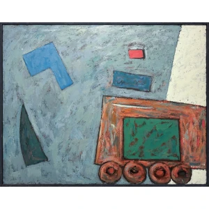 0038-au Unknown (signed Dutsuk Дуцук), Untitled, Oil on canvas, 92 x 117 cm