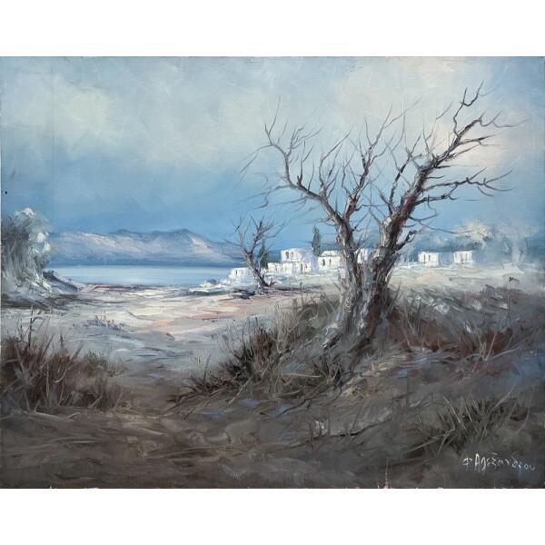 1475-au Alexandrou F., Untitled, Oil on canvas, 79.4 x 99.8 cm