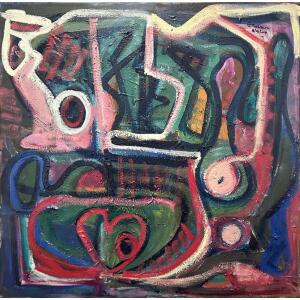 1760-au Stavrou Giorgos, Untitled, Acrylic on canvas, 90 x 90 cm