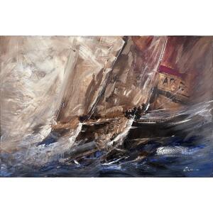 2267-au Rentis Retzas, Untitled, Oil on canvas, 80 x 120 cm