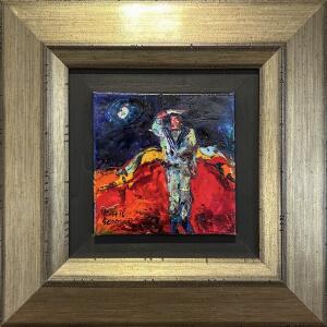 2378-au Georgiou Kostis, Sailor, Oil on canvas, 20 x 20 cm