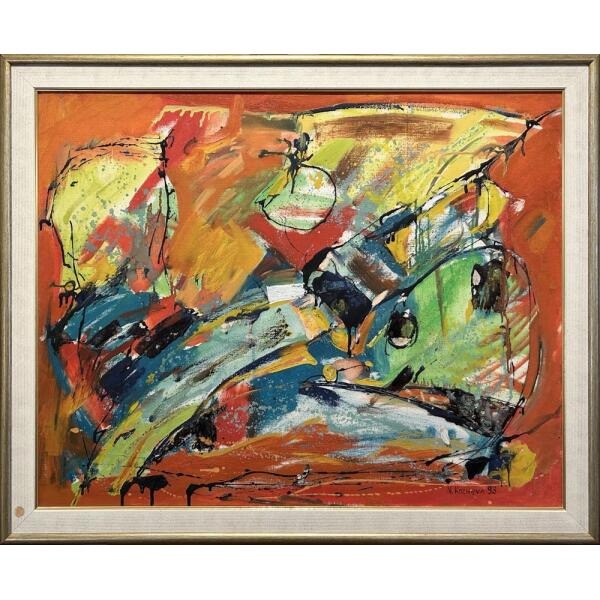 0166-au Kocheva Nadia, Abstract, Oil on canvas, 73 x 92 cm