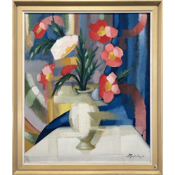 1672-au Christidis Christos, Still life, Oil on canvas, 83 x 73 cm