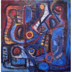 1790-au Stavrou Giorgos, Untitled, Acrylic on canvas, 80 x 80 cm