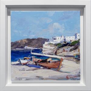 2463-au Kolokythas Vasilis, Skopelos, Oil on canvas, 40 x 40 cm
