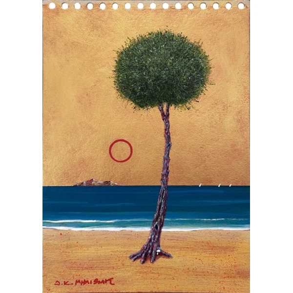 2828-au Milionis C. Dimitris, Aegean series, Acrylic on board, 29.5 x 21 cm