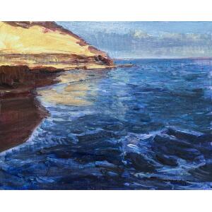 2876-bn Daniel Cordoba Garcia, Paralimni, Oil on canvas mounted on board, 24 x 30 cm
