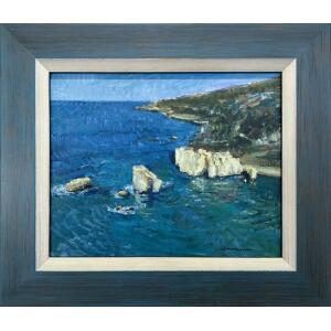 2877-bn Daniel Cordoba Garcia, Petra tou Romiou, Oil on canvas mounted on board, 24 x 30 cm