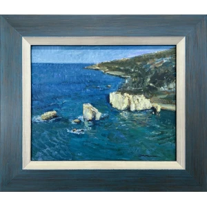 2877-bn Daniel Cordoba Garcia, Petra tou Romiou, Oil on canvas mounted on board, 24 x 30 cm